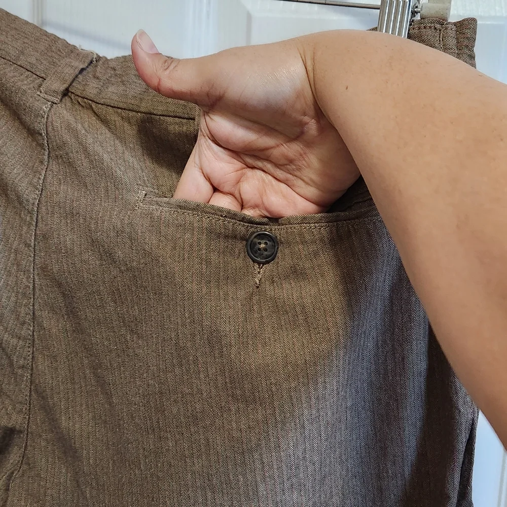 Old navy brown cotton pants men's size 36x34